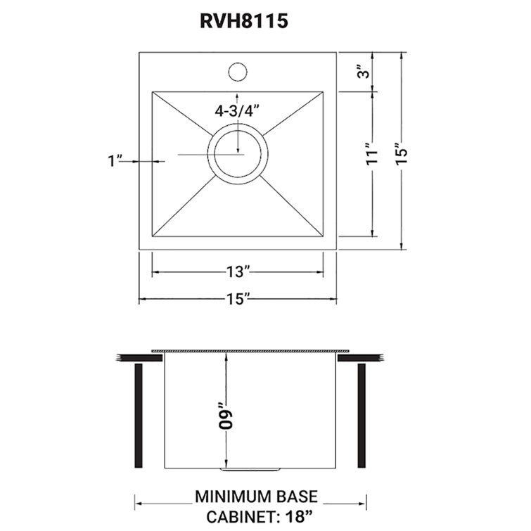 Ruvati 15" Matte Gold Stainless Steel Drop-In Bar Sink