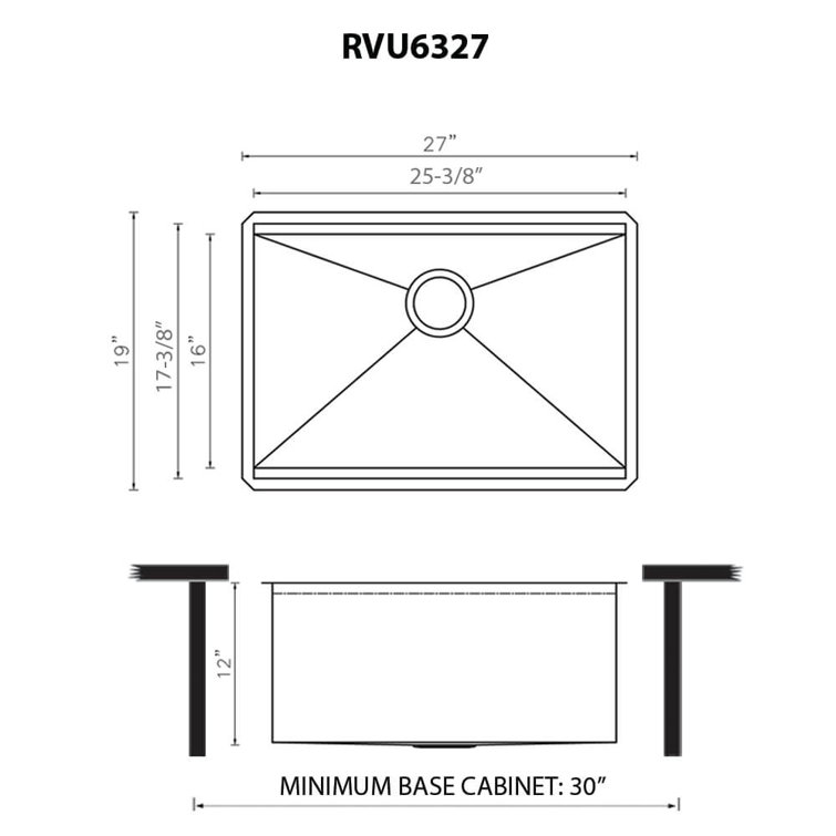 27" Stainless Steel Undermount Laundry Sink with Mahogany Cutting Board