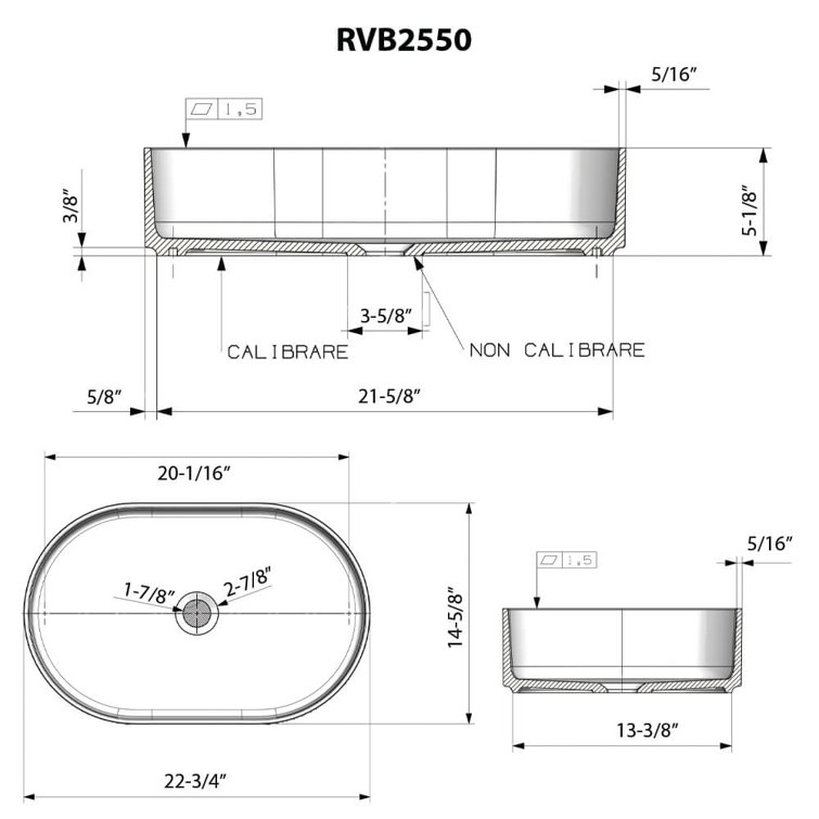 Ruvati 28-Inch Matte White Stone Above-Counter Vessel Sink