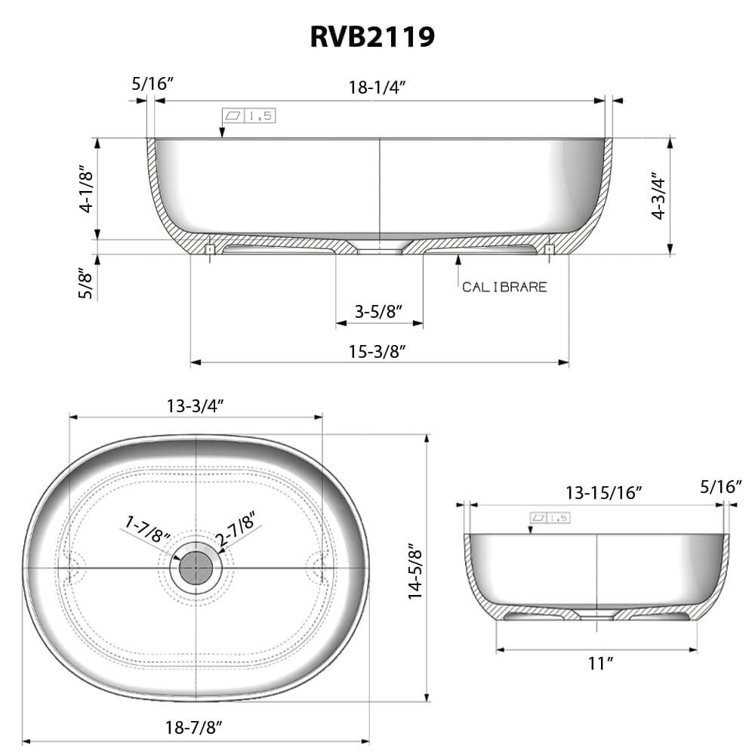 Ruvati 28" White Stone Above-Counter Vessel Sink