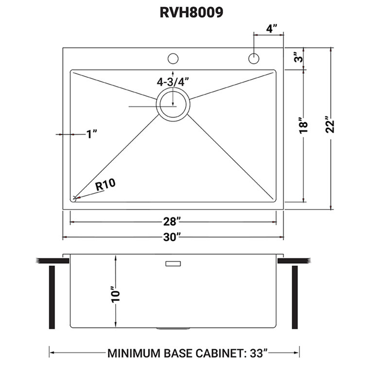 Ruvati 30 x 22 Inch Stainless Steel Single Bowl Kitchen Sink
