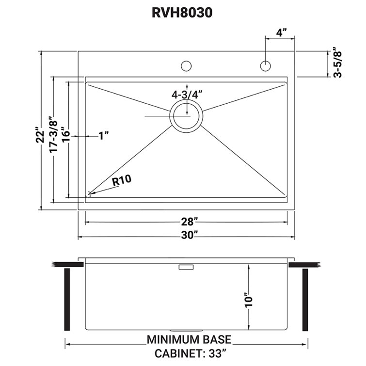 Ruvati 34" Stainless Steel Single Bowl Workstation Kitchen Sink