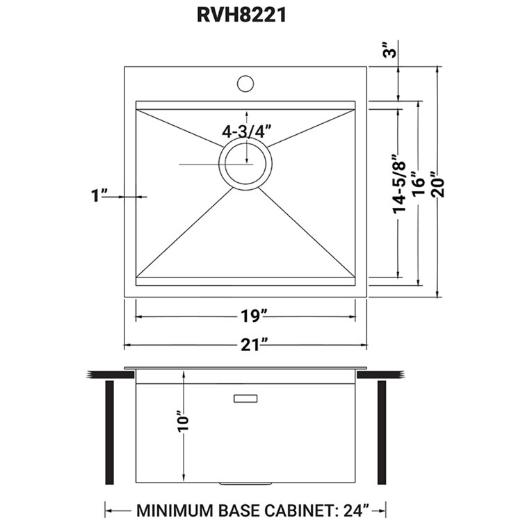 21" x 20" Stainless Steel Topmount Workstation Sink with Sapele Wood Cutting Board