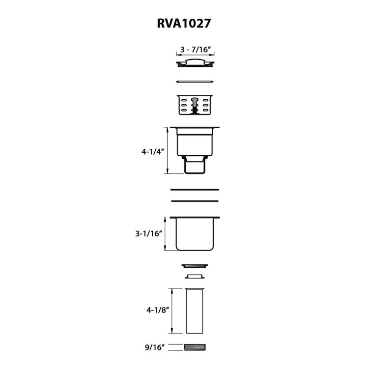 Ruvati 3.5-inch Brushed Gold Stainless Steel Deep Basket Strainer Drain