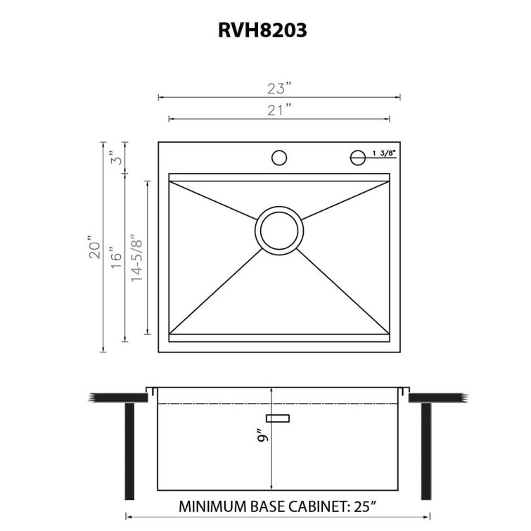 Ruvati 23 x 20 Inch Stainless Steel Workstation Sink with Wood Cutting Board
