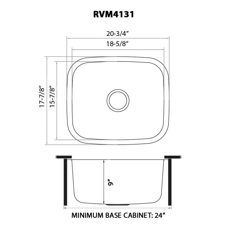 Ruvati 23" Stainless Steel Undermount Kitchen Sink with Grid