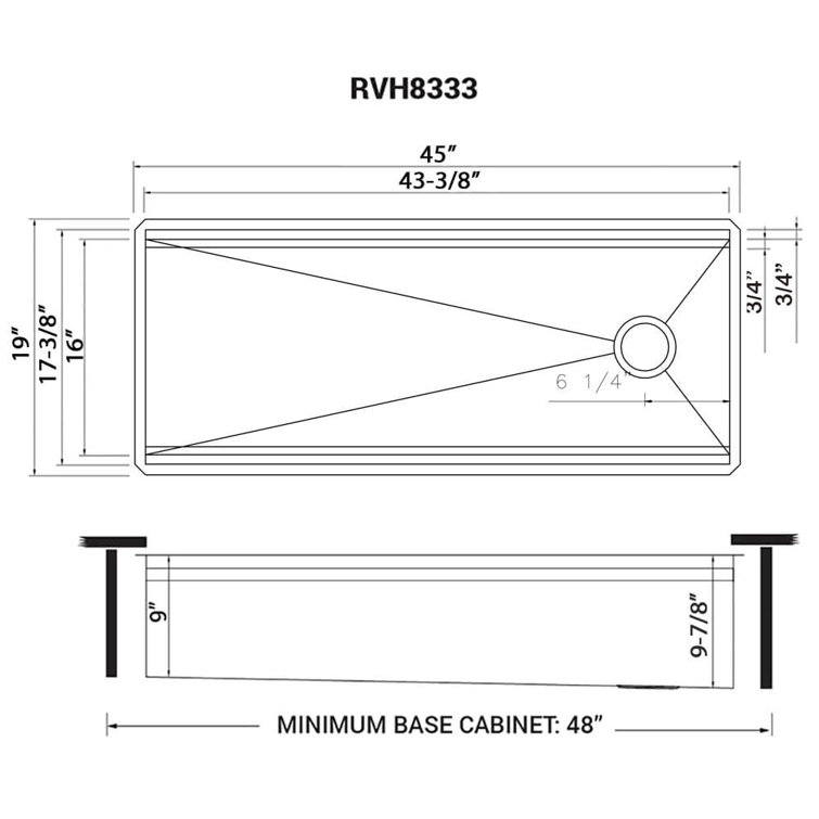 Ruvati 45-inch Brushed Stainless Steel Workstation Sink