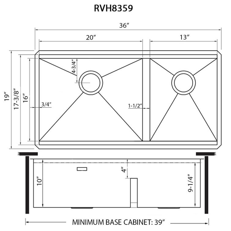 Roma 36-Inch Stainless Steel Double Bowl Workstation Sink with Hardwood Accessories