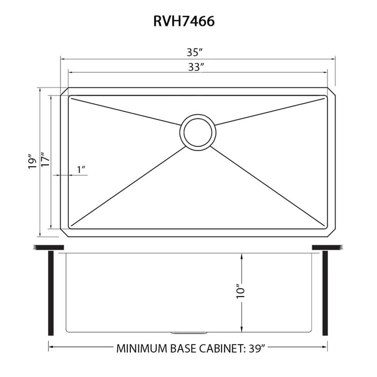 Gravena 35-Inch Stainless Steel Single Bowl Undermount Kitchen Sink