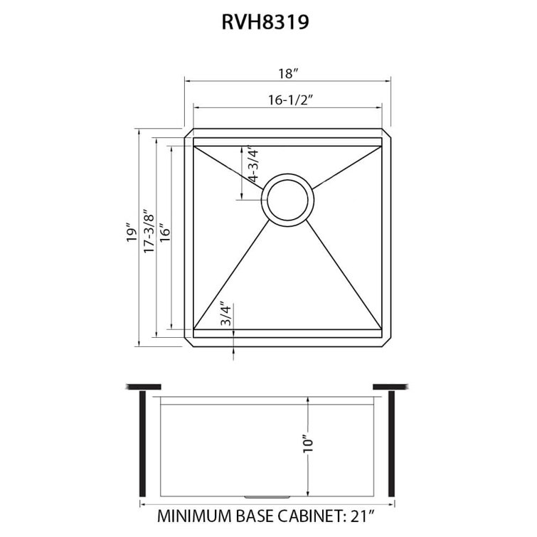 Roma 19" Brushed Stainless Steel Undermount Workstation Sink with Mahogany Cutting Board