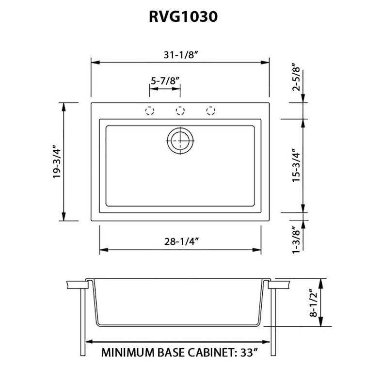 Midnight Black Granite Composite Single Bowl Kitchen Sink