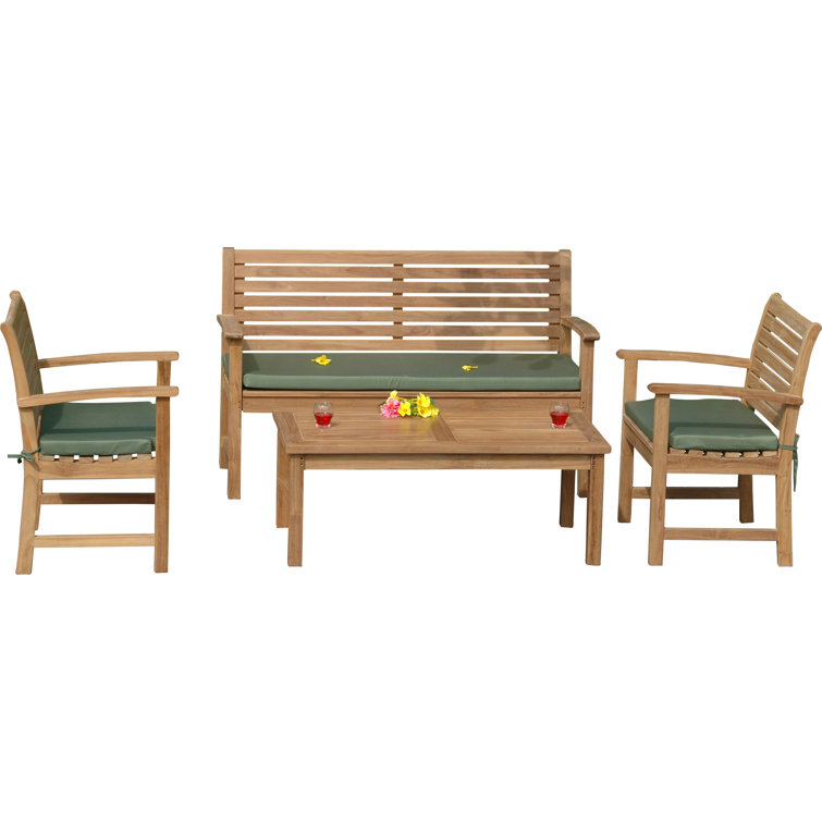 Victoria Montage 4-Piece Teak Outdoor Conversation Set