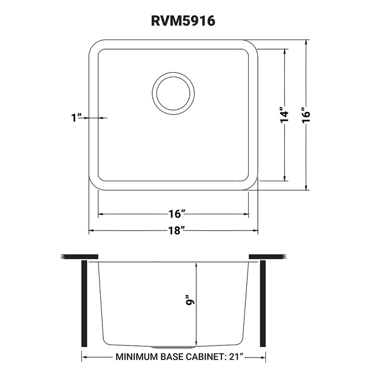 Ruvati 18" Stainless Steel Undermount Bar Prep Sink