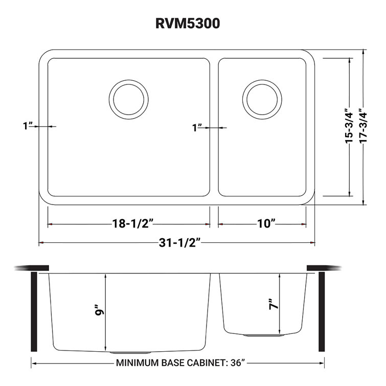 35-Inch Stainless Steel Double Bowl Drop-In Kitchen Sink