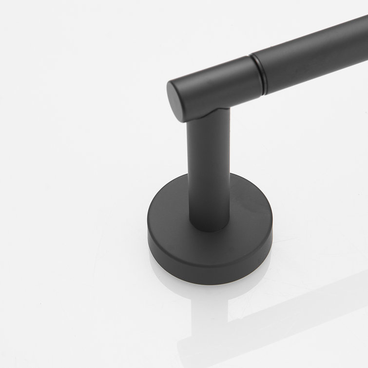 Matte Black 2-Piece Bathroom Hardware Set with Towel Ring