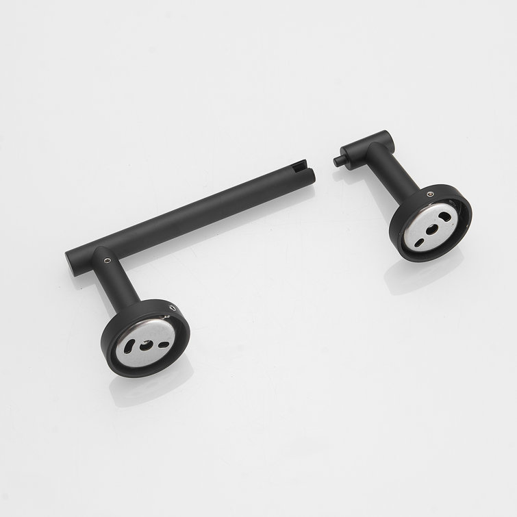Matte Black 2-Piece Bathroom Hardware Set with Towel Ring