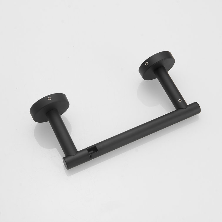 Matte Black 2-Piece Bathroom Hardware Set with Towel Ring