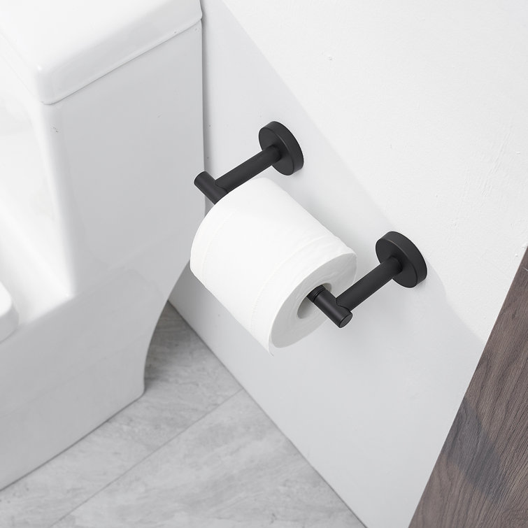 Matte Black 2-Piece Bathroom Hardware Set with Towel Ring