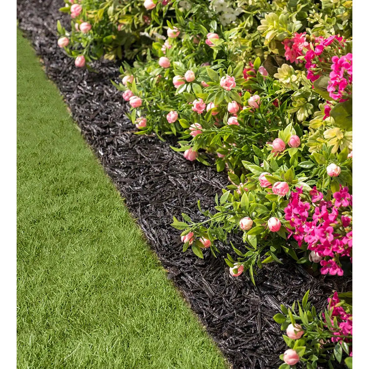 120" Black Recycled Rubber Garden Border Edging