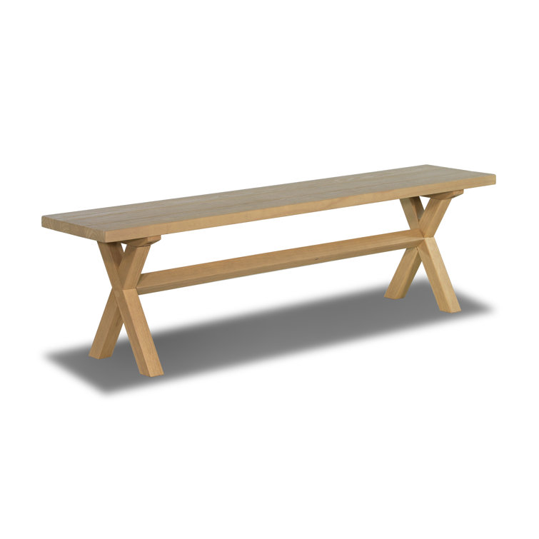 Blonde Oak Trestle Base Dining Bench
