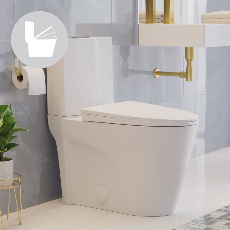 St. Tropez White Elongated Two-Piece Dual-Flush Toilet