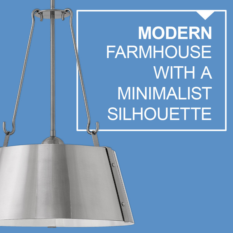 Polished Antique Nickel 3-Light Drum Pendant