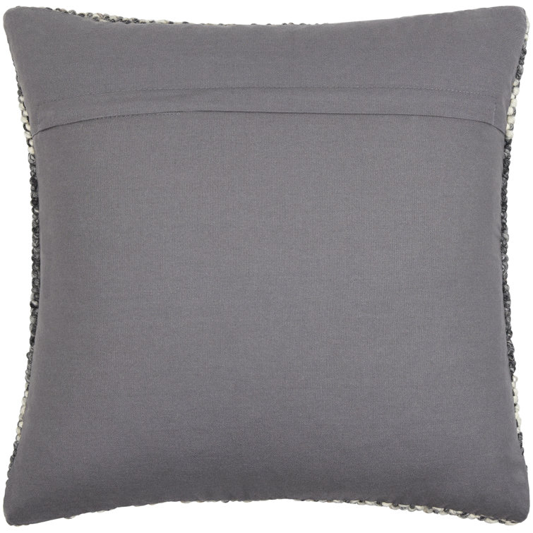 Gray and Beige Striped Wool Square Throw Pillow
