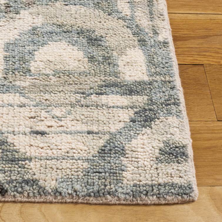 Gray Hand-Knotted Wool Rectangular 6' x 9' Rug