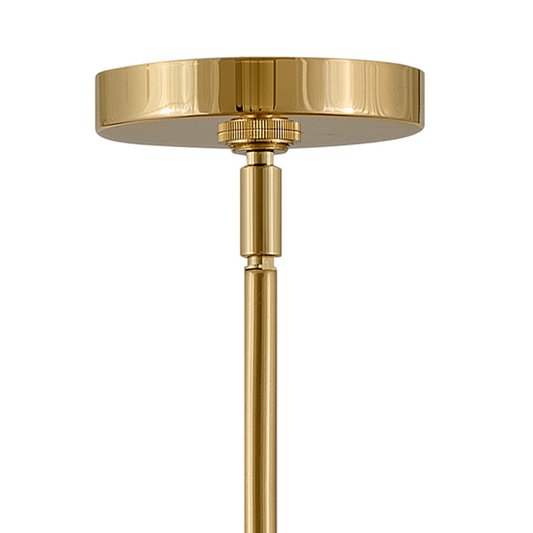 Elegant Brass and Opal Glass 21.25" Transitional Pendant Light