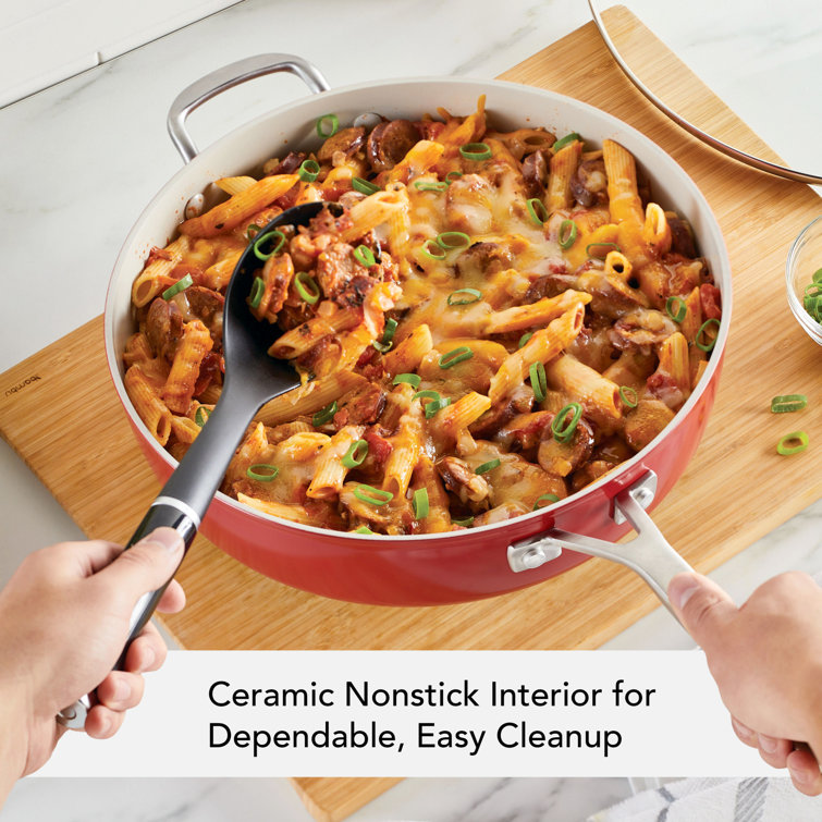 Empire Red 5 Quart Nonstick Aluminum Saute Pan with Lid