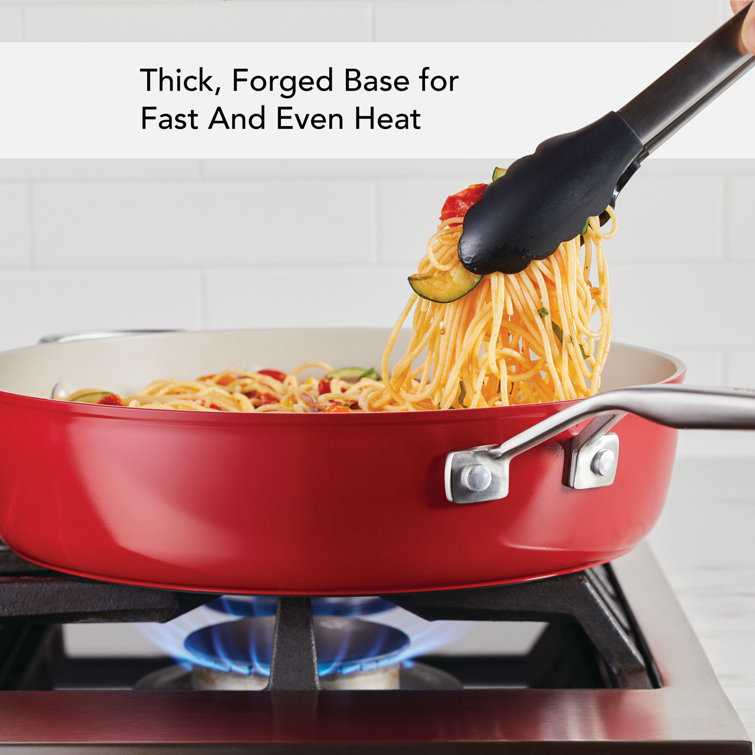 Empire Red 5 Quart Nonstick Aluminum Saute Pan with Lid