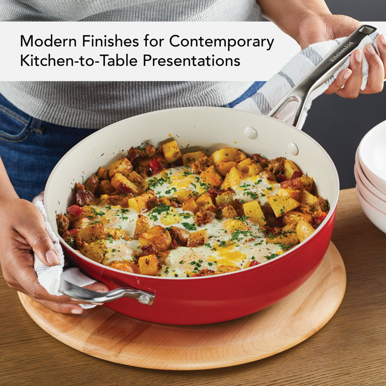 Empire Red 5 Quart Nonstick Aluminum Saute Pan with Lid