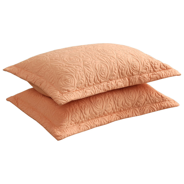 Peach Fuzz Embroidered Hypoallergenic Cotton Pillow Shams