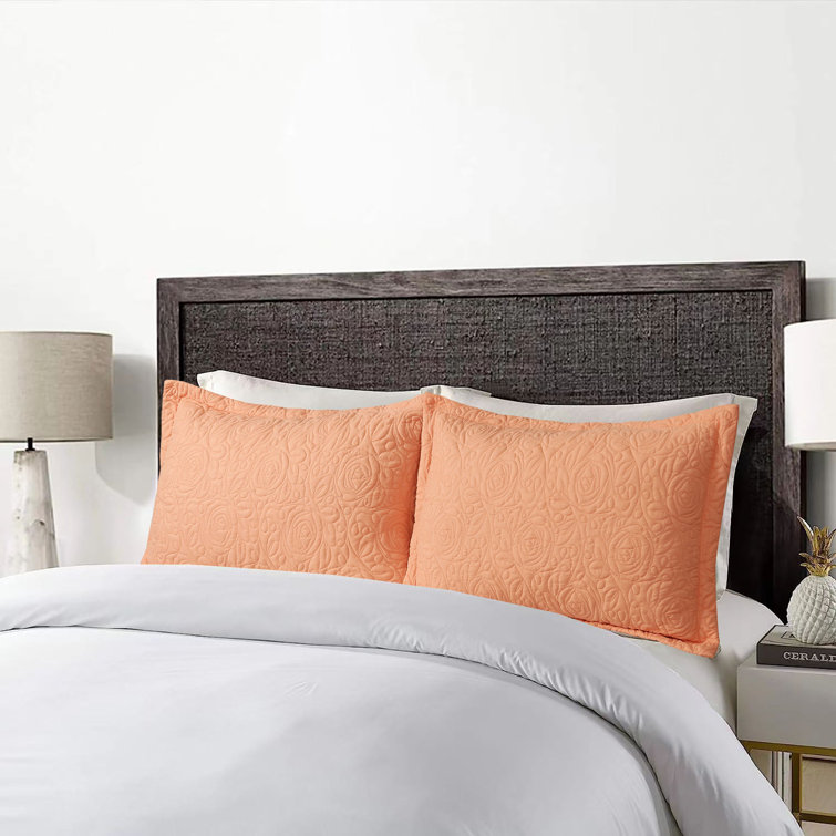 Peach Fuzz Embroidered Hypoallergenic Cotton Pillow Shams