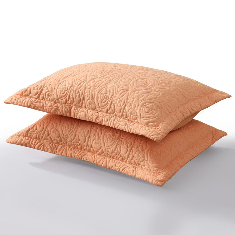 Peach Fuzz Embroidered Hypoallergenic Cotton Pillow Shams