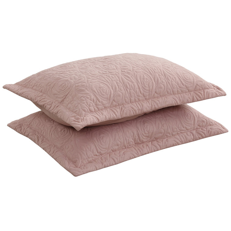 Teacup Rose Embroidered Cotton Polyester Standard Shams