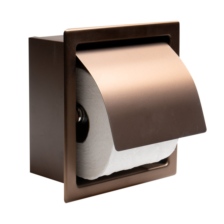 Brushed Copper Recessed Stainless Steel Toilet Paper Holder
