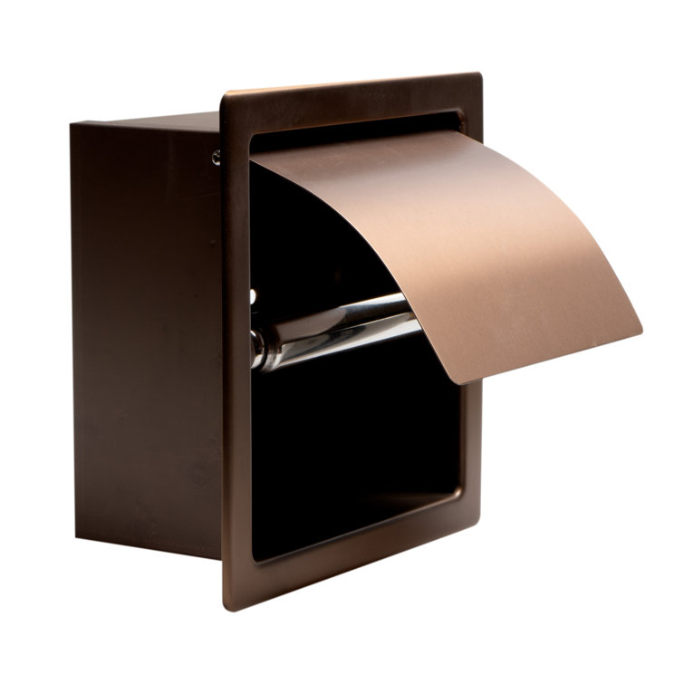 Brushed Copper Recessed Stainless Steel Toilet Paper Holder