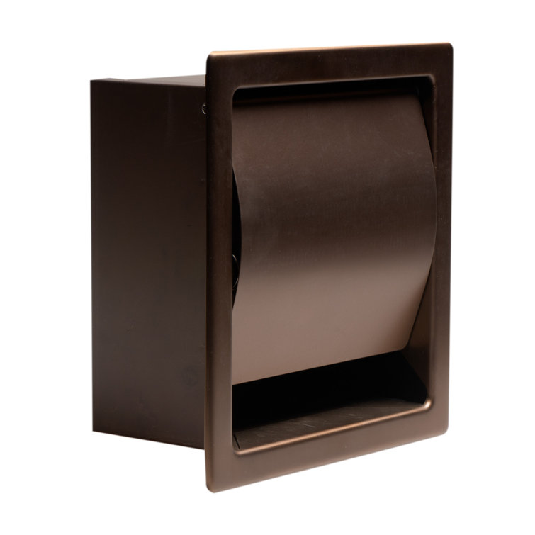 Brushed Copper Recessed Stainless Steel Toilet Paper Holder