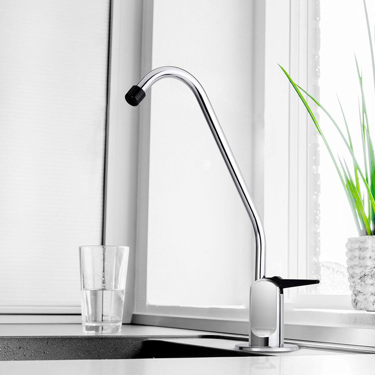 Chrome Reverse Osmosis Water Filter Faucet with Black Handle
