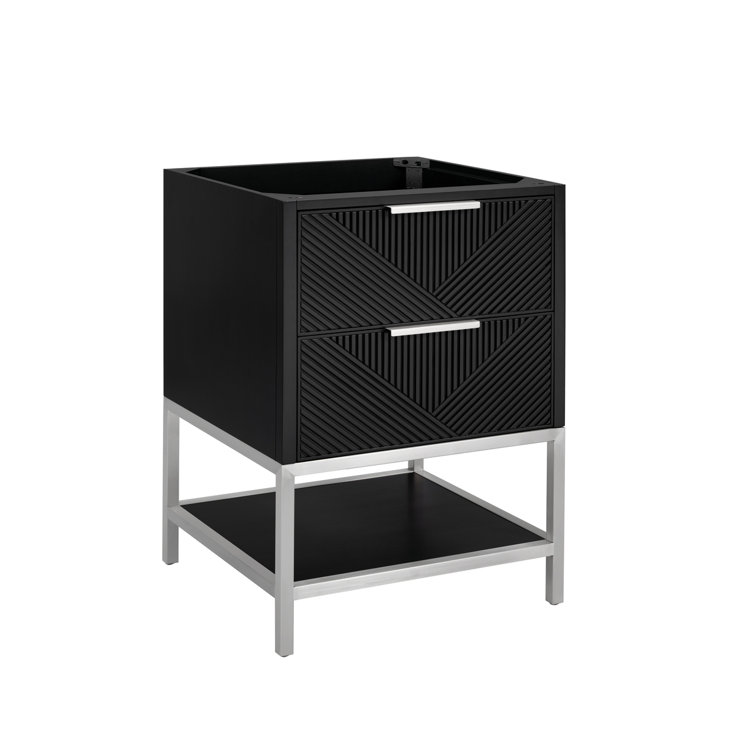 Diamond 24'' Walnut Bathroom Vanity with White Quartz Top