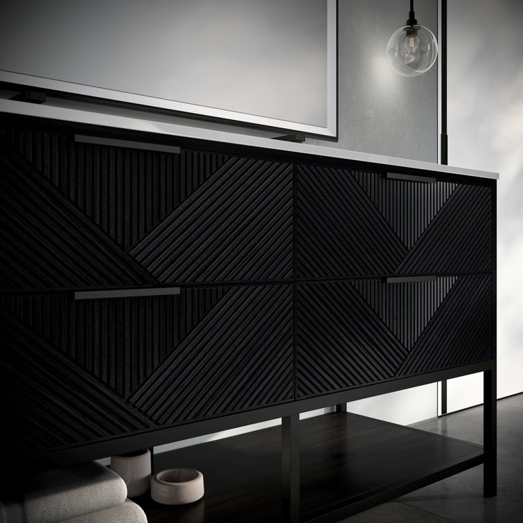 Diamond 60'' Charcoal Black Double Vanity with Calacatta Quartz Top