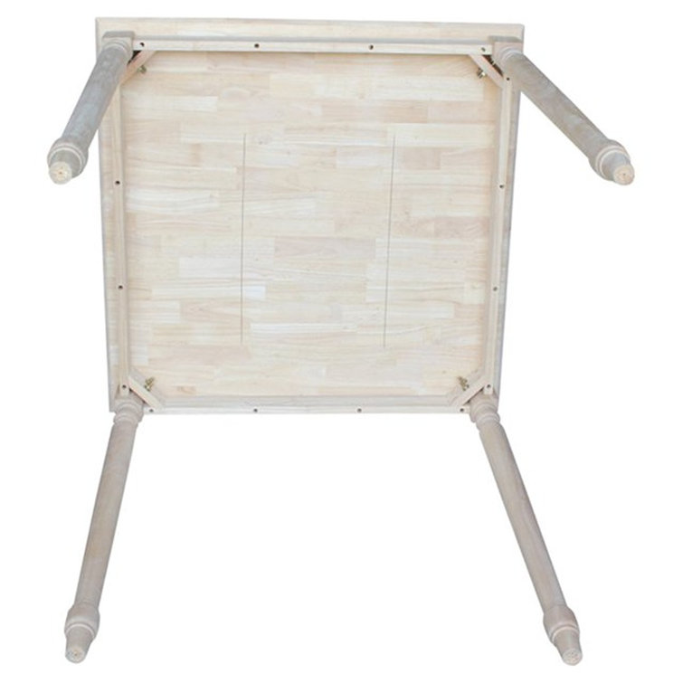 Rustic Farmhouse 36" Square Unfinished Rubberwood Bar Table