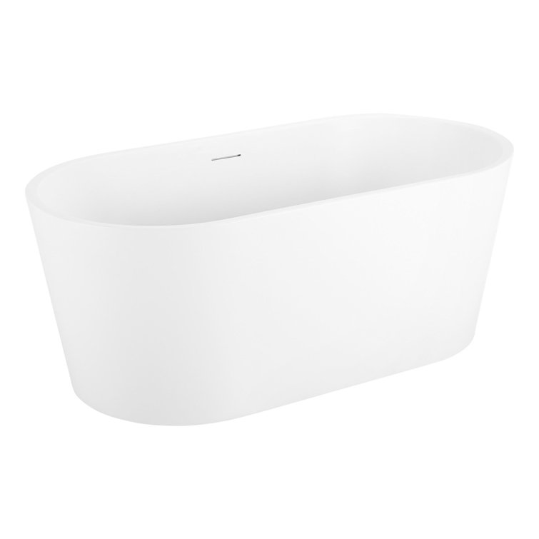 63" Matte White Acrylic Freestanding Soaking Tub