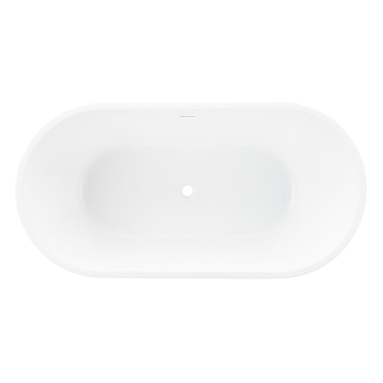 Eden 59" Matte White Acrylic Freestanding Soaking Tub