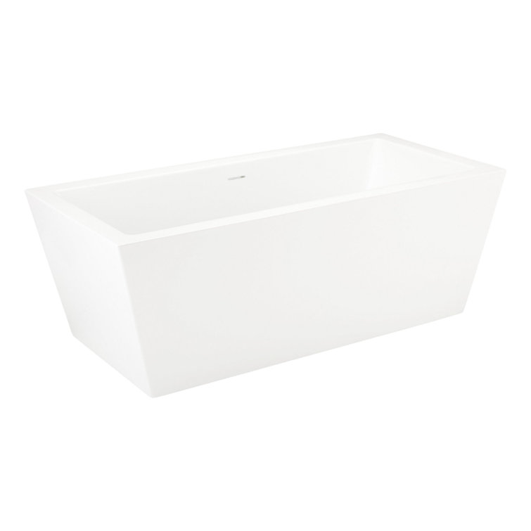 Eaton 59" White Acrylic Freestanding Soaking Bathtub
