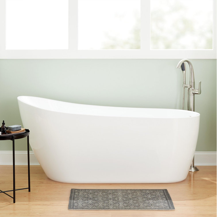 66'' White Acrylic Freestanding Slipper Tub