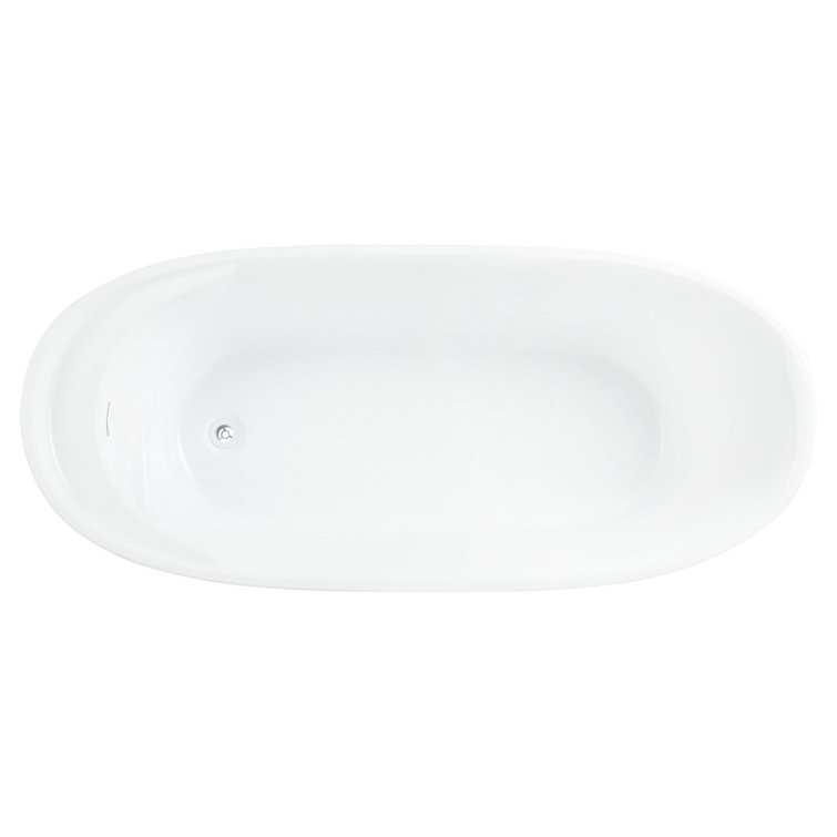 66'' White Acrylic Freestanding Oval Tub