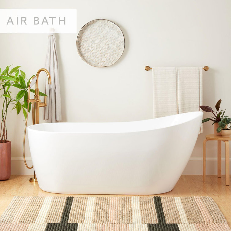 66'' White Acrylic Freestanding Slipper Tub with Jets