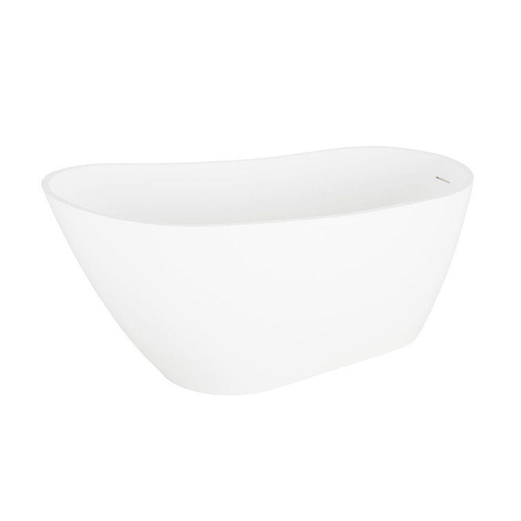 66'' White Acrylic Freestanding Slipper Tub with Jets